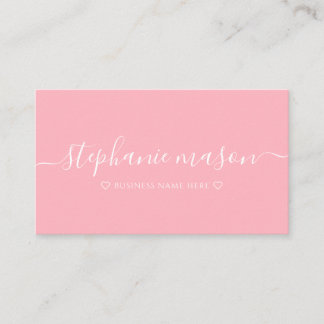 Sjabloon minimalistisch eenvoudig roze visitekaartje