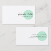 Sjabloon Mint Green White Modern Handscripttekst Visitekaartje (Voorkant / Achterkant)