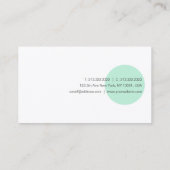 Sjabloon Mint Green White Modern Handscripttekst Visitekaartje (Achterkant)