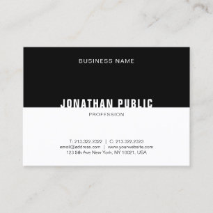 Sjabloon Modern Black White — elegant Profession Visitekaartje