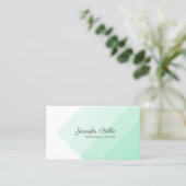Sjabloon Modern Trendy Mint Green White Visitekaartje (Staand voorkant)