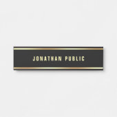 Sjabloon modern zwart-wit en Gold  Deurbordje (Voorkant)