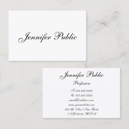 Sjabloon Moderne handgeschreven handgeschreven scr Visitekaartje (Voorkant / Achterkant)