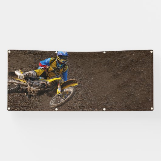 sjabloon Motocross motorfiets Spandoek (Horizontaal)