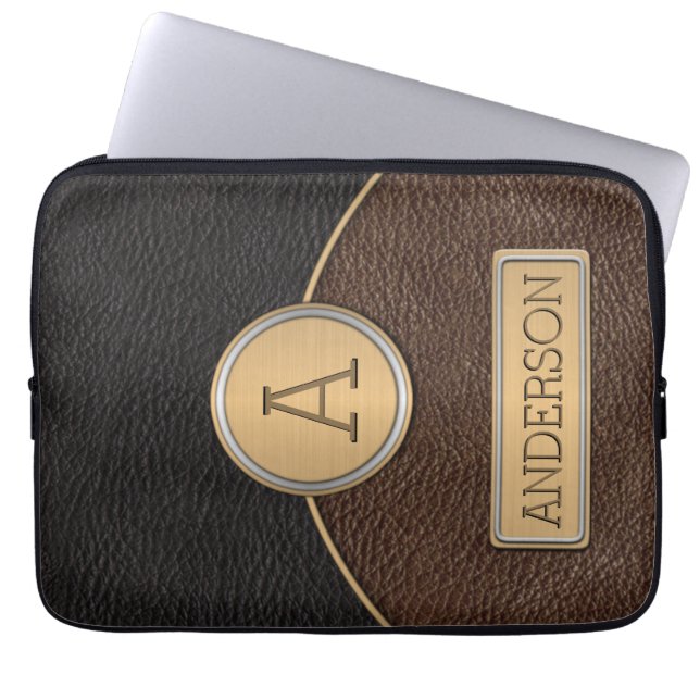 Sjabloon Naam uitvoerend monogram Laptop Sleeve (Voorkant)