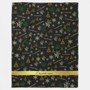 sjabloon naam vrolijke kerst fleece deken