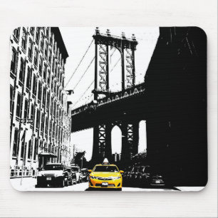 Sjabloon Nyc New York City Gele Taxi Brooklyn Muismat