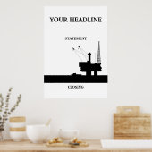 Sjabloon offshore olie-Poster Poster (Keuken)