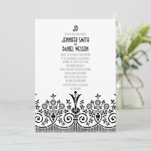 sjabloon over uitnodiging over themahuwelijk uit 1 (Staand voorkant)