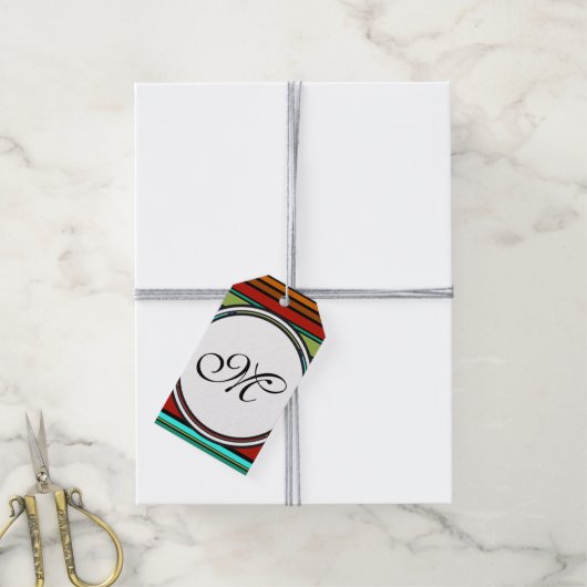 Sjabloon - Pas je tekst, monogram & achtergrond aa Cadeaulabel (Met Touw)