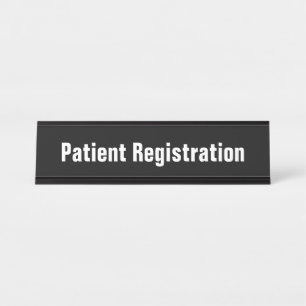 Sjabloon Patiëntenregistratie zwart-wit en witte t Bureau Naambordje