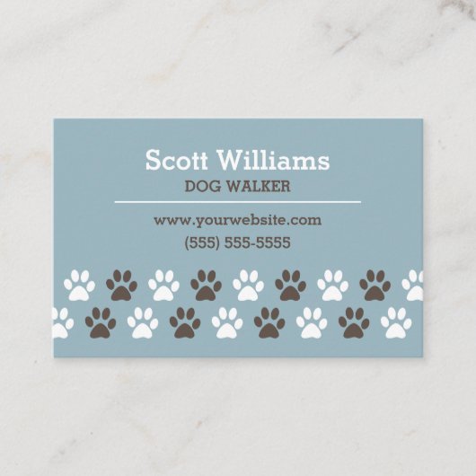 Sjabloon Pauw Print Dog Walker Visitekaartje (Voorkant)