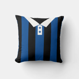 Sjabloon Pillow: Black & Blue Striped Sports Jerse Kussen