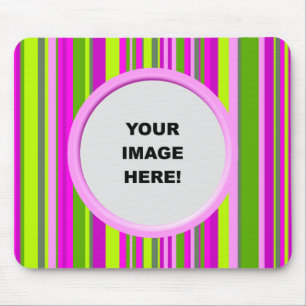 Sjabloon, Pinky Green Stripes Border Muismat