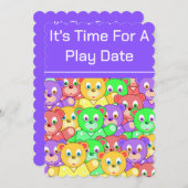 Sjabloon Play Date Invitations Kaart (Voorkant / Achterkant)