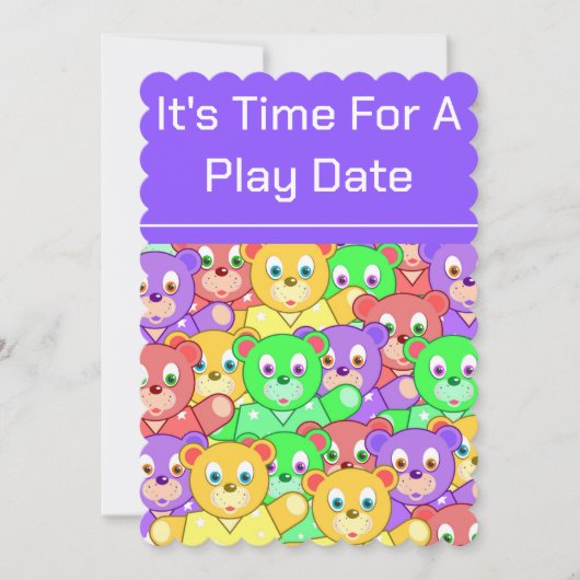 Sjabloon Play Date Invitations Kaart (Voorkant)