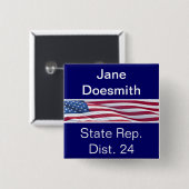 Sjabloon politieke Buttonnen Vierkante Button 5,1 Cm (Voorkant /achterkant)