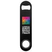 Sjabloon QR-Code Bedrijfs Logo Namen Monogram Speed Flessenopener (Achterkant)