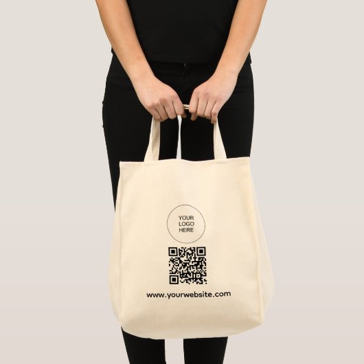 Sjabloon QR code Upload uw Logo website adres Tote Bag (Voorkant (product))