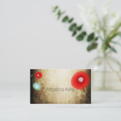 Sjabloon Red Poppy Visitekaartje (Staand voorkant)