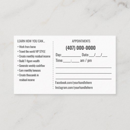 Sjabloon reisagent visitekaartje (Achterkant)