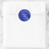 Sjabloon - Royal Blue Pattern met wit schrift Ronde Sticker (Tas)