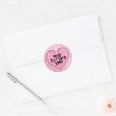 Sjabloon Roze Hart Voeg Uw Tekst Toe Ronde Sticker (Envelop)