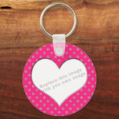 Sjabloon "Roze met bloemen" Sleutelhanger (Voorkant)