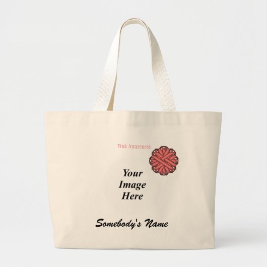 Sjabloon roze ventilatorlint grote tote bag (Voorkant)