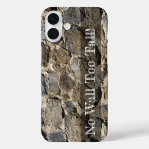 Sjabloon Rustic Rock Wall Texture Photography iPhone 16 Plus Hoesje