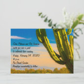 Sjabloon Saguaro Cactus woestijn bruiloft / recept Kaart (Staand voorkant)