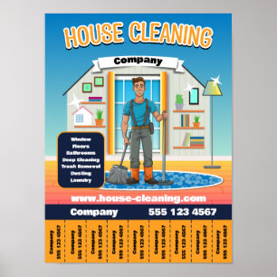 Sjabloon schoonmaakservice poster