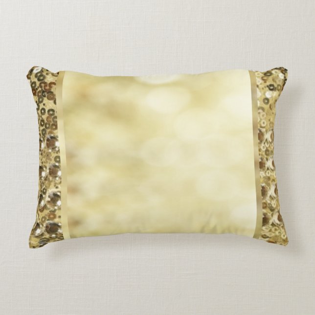  Sjabloon Sequin Gold Bokeh Decoratief Kussen (Voorkant)