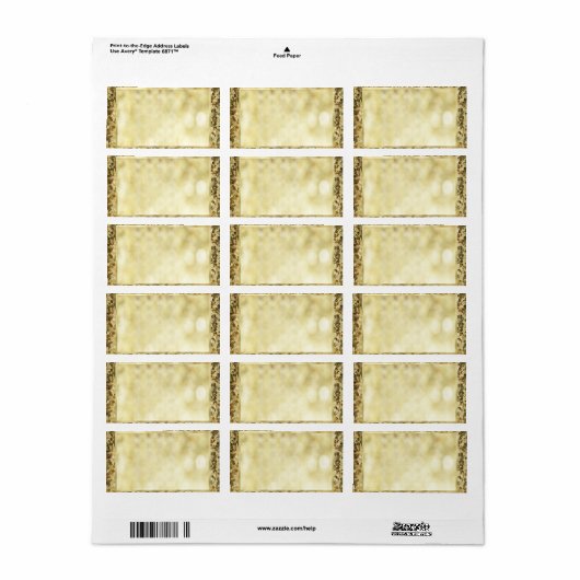  Sjabloon Sequin Gold Bokeh Etiket (Full Sheet)