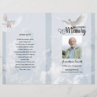 sjabloon sky & dove Funeral Program