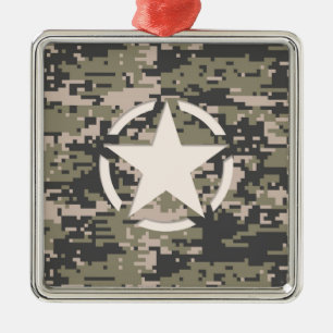 Sjabloon sticker tag decal stijl Khaki Camouflage Metalen Ornament