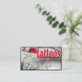 Sjabloon tekenend tattoo visitekaartje (Staand voorkant)