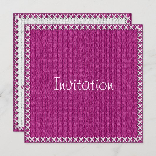Sjabloon tekst - Fuchsia Knit Stockinette Stitch Kaart (Voorkant / Achterkant)