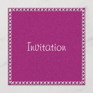 Sjabloon tekst - Fuchsia Knit Stockinette Stitch Kaart