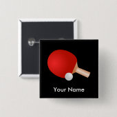 Sjabloon Tennis tabel Vierkante Button 5,1 Cm (Voorkant /achterkant)