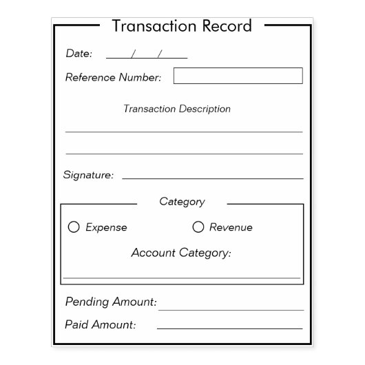 Sjabloon transactiebestand rubberstempel (Afrduk)