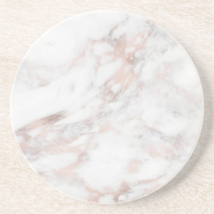 Sjabloon Trendy Elegant Roos Gold Marble Round Zandsteen Onderzetter
