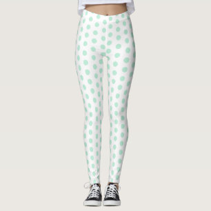 Sjabloon Trendy Modern Elegant Mint Green White Leggings