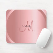 Sjabloon Trendy Roos Gold Monogram Modern Muismat (Met muis)