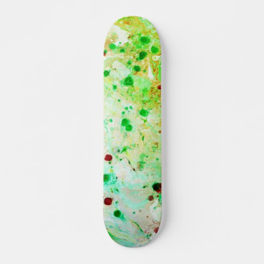 Sjabloon Trendy Yellow Green Modern Abstract Skateboard (Voorkant)