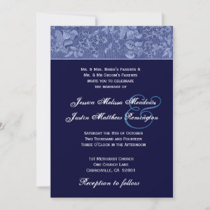 Sjabloon tussen Bue en Midnight Midnight Damask We Kaart