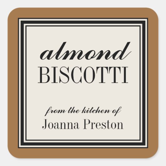 sjabloon "Uit de keuken van" vierkant etiket (Voorkant)