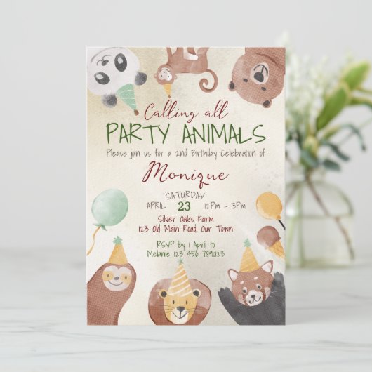 Sjabloon uitnodiging feestdag voor verjaardagsfees (Staand voorkant)