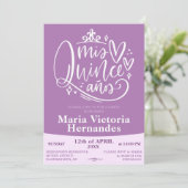 Sjabloon uitnodiging Quinceañera (Staand voorkant)