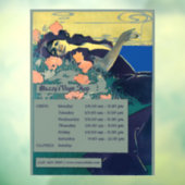 Sjabloon van  Art Nouveau Vape Shop Hours Raamsticker (Vel 3)